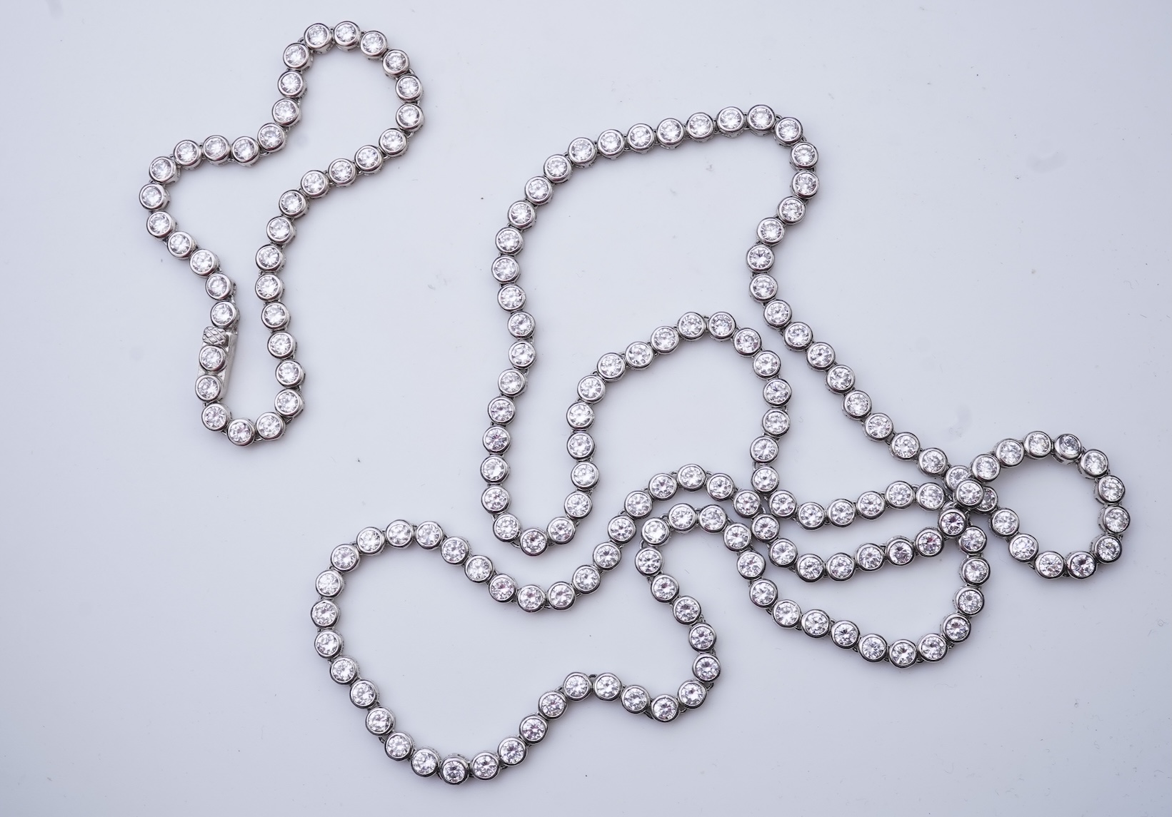 A cubic zirconia demi-parure